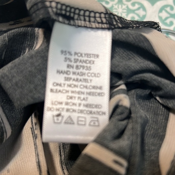 Susan Graver Black and Pink Striped Tee with Beaded Neckline - Picture 4 of 4